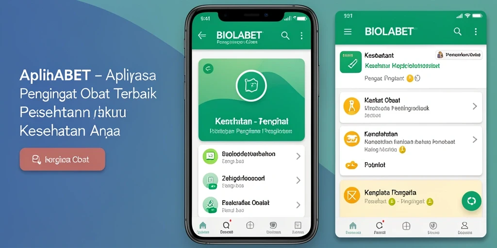 Tampilan antarmuka utama aplikasi BIOLABET dengan fungsi Pengingat Obat.