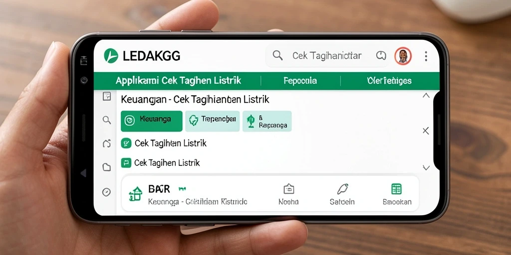 Antarmuka aplikasi LEDAKGG untuk cek tagihan listrik.