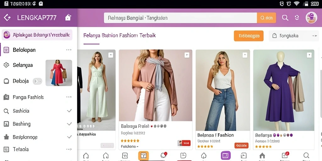 Tampilan antarmuka LENGKAP777 yang menarik untuk belanja fashion.