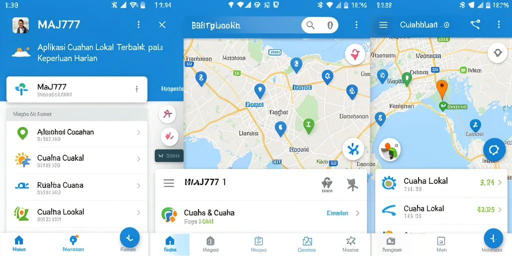 Antarmuka aplikasi cuaca lokal MAJ777 yang intuitif dan informatif.