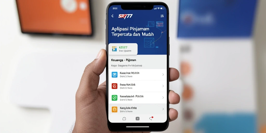 Antarmuka aplikasi SR777 yang intuitif dan modern untuk pengajuan pinjaman.