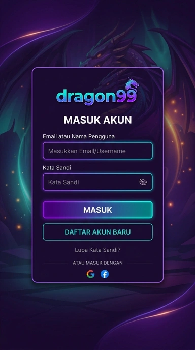 Tampilan halaman login dragon99
